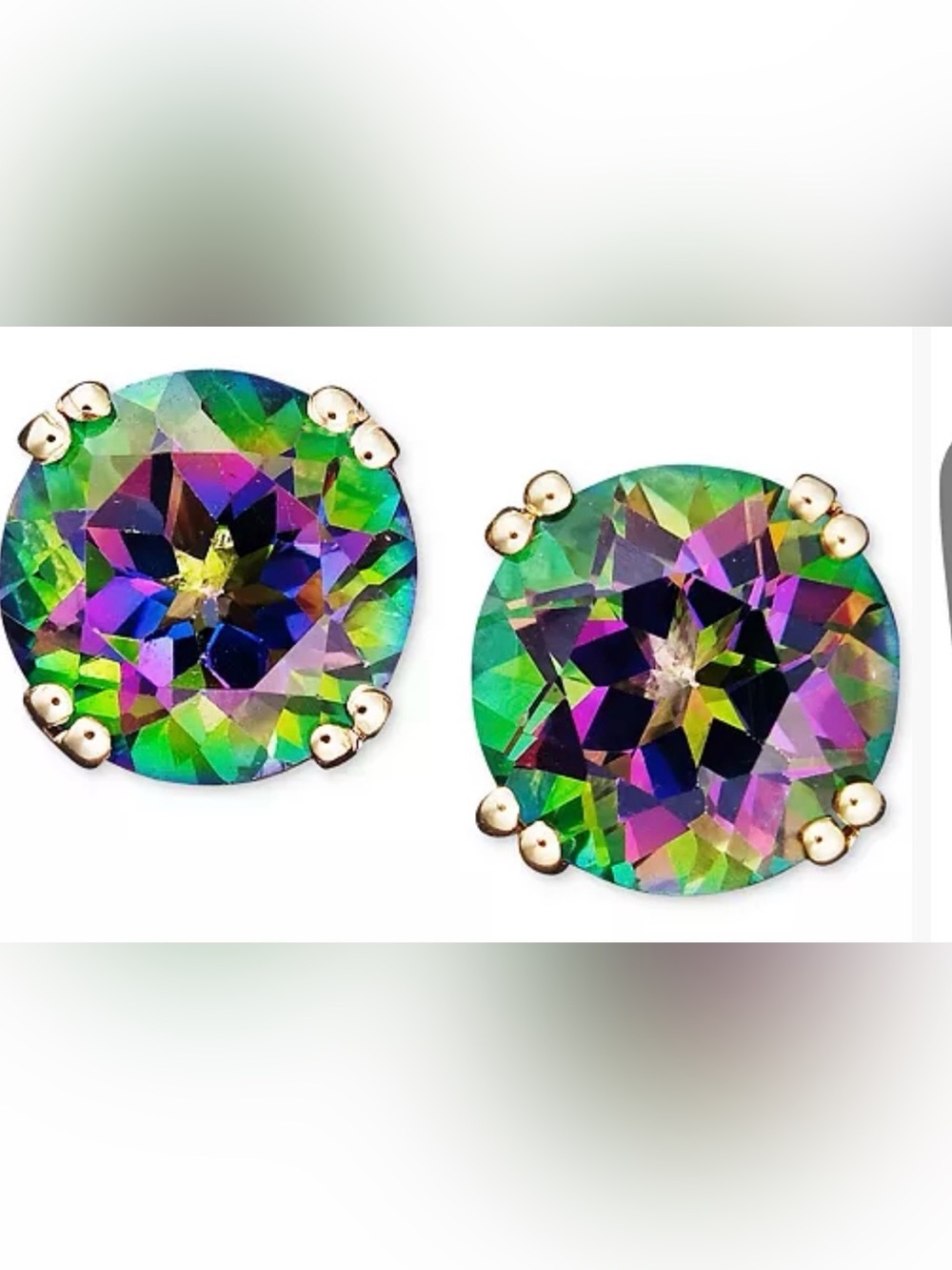 14K Gold Mystic Stone BEAUTIFUL Earrings